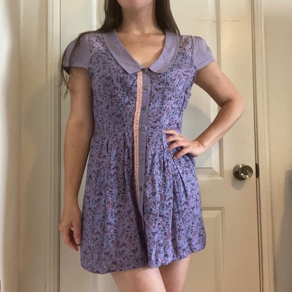 Free People Dresses & Skirts - Free People Lavender Button-down Shirt Dress
